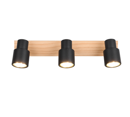 Pierre spot 3-pc matt black/wood — R81983032