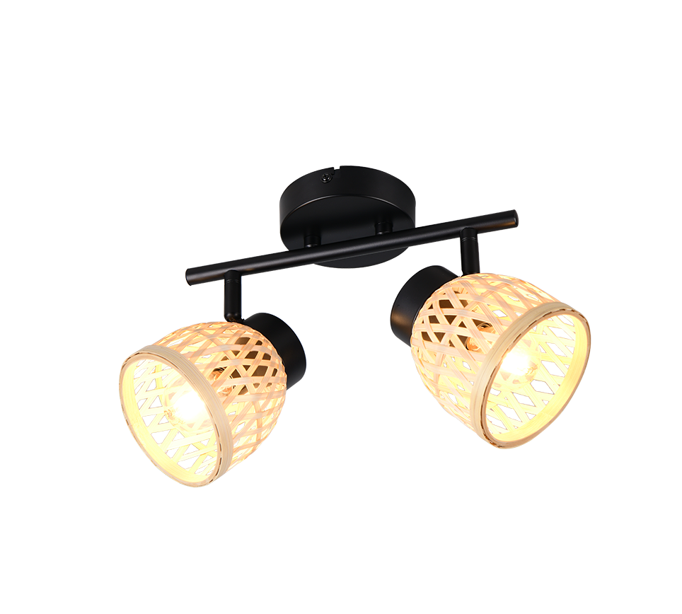 Laurent spot 2-pc E14 matt black/bamboo — R86092032