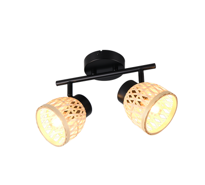 Laurent spot 2-pc E14 matt black/bamboo — R86092032