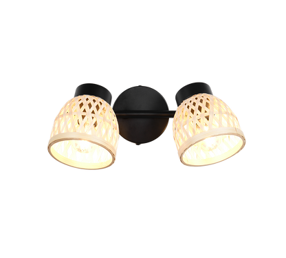 Laurent spot 2-pc E14 matt black/bamboo — R86092032