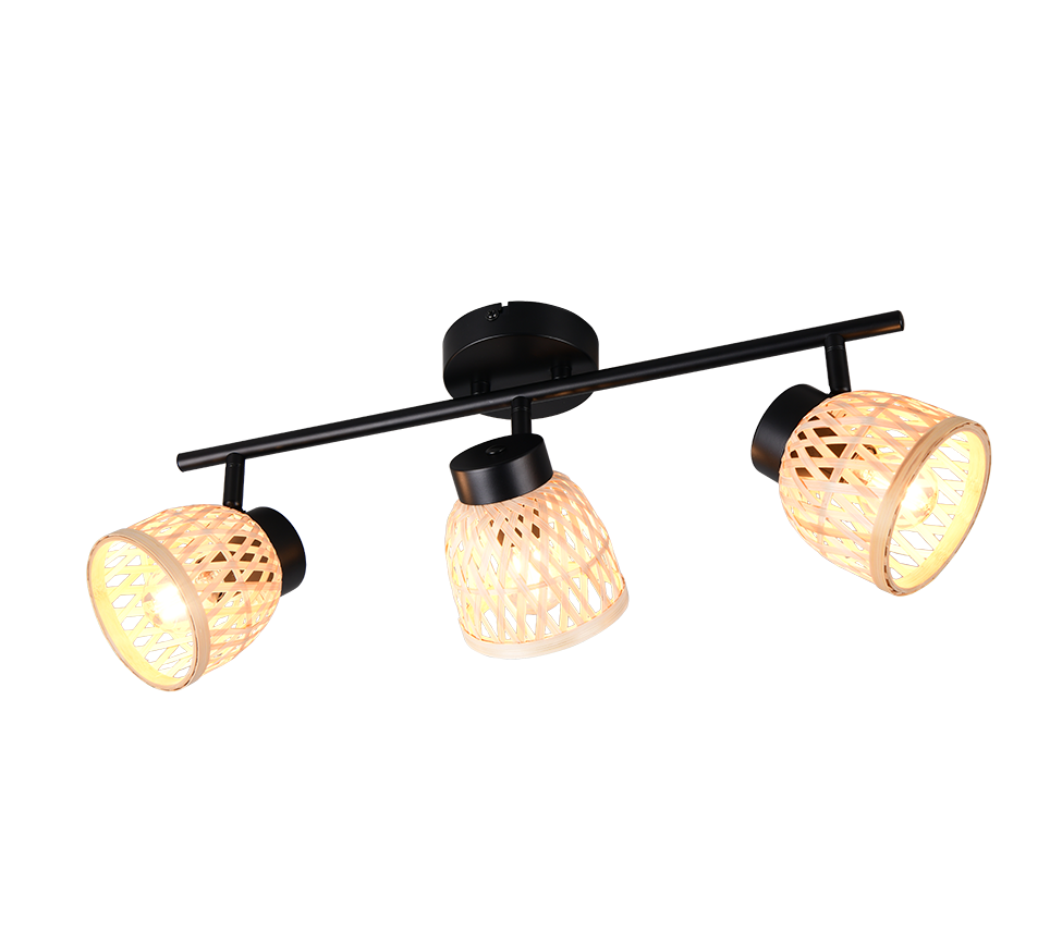 Laurent spot 3-pc E14 matt black/bamboo — R86093032