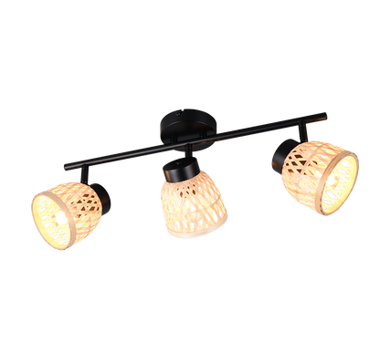 Laurent spot 3-pc E14 matt black/bamboo — R86093032