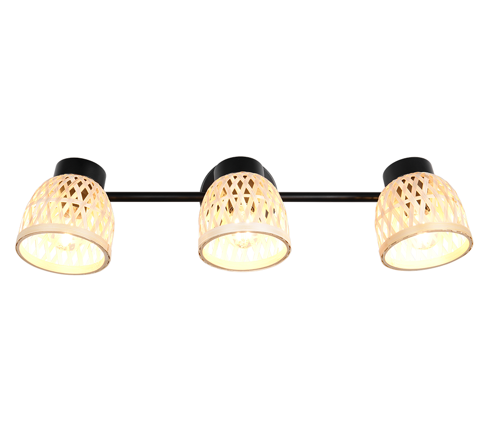 Laurent spot 3-pc E14 matt black/bamboo — R86093032
