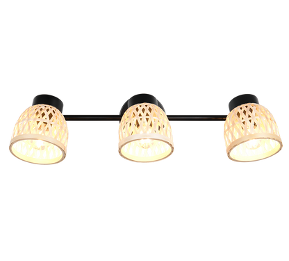 Laurent spot 3-pc E14 matt black/bamboo — R86093032