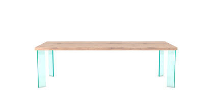 Devina Nais Dining Table Seattle - Line (Glass Base) — manufacturer image, example finish and configuration