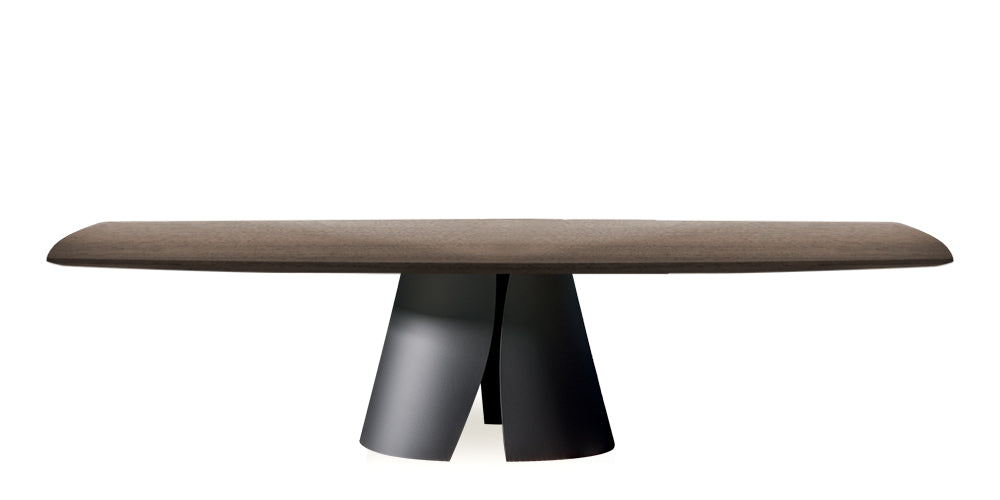 Devina Nais Dining Table Manhattan barrel - Shell — manufacturer image, example finish and configuration