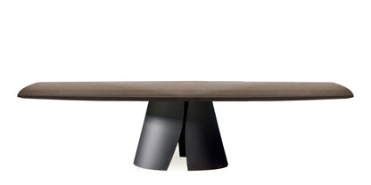Devina Nais Dining Table Manhattan barrel - Shell — manufacturer image, example finish and configuration