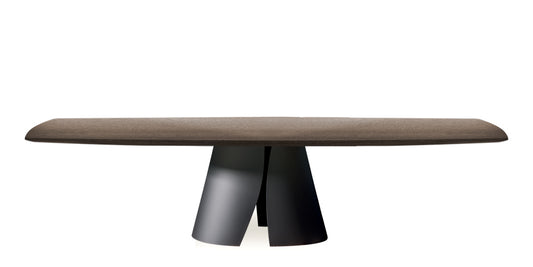 Devina Nais Dining Table Manhattan barrel - Shell — manufacturer image, example finish and configuration