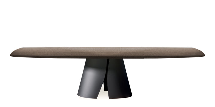 Devina Nais Dining Table Manhattan barrel - Shell — manufacturer image, example finish and configuration