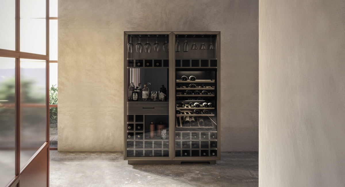 Devina Nais Wine Cabinet Volo Glass — manufacturer example configuration and finish — product view