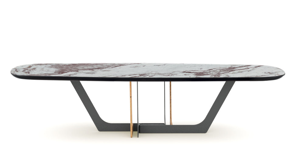 Devina Nais Dining Table Cosmopolitan My-Glass - Wave — manufacturer image, example finish and configuration