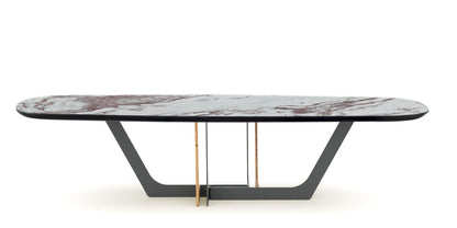 Devina Nais Dining Table Cosmopolitan My-Glass - Wave — manufacturer image, example finish and configuration