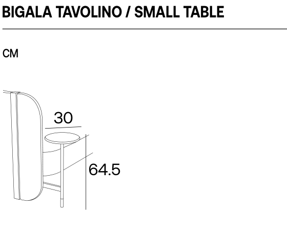 Adrenalina bigala table — manufacturer technical illustration
