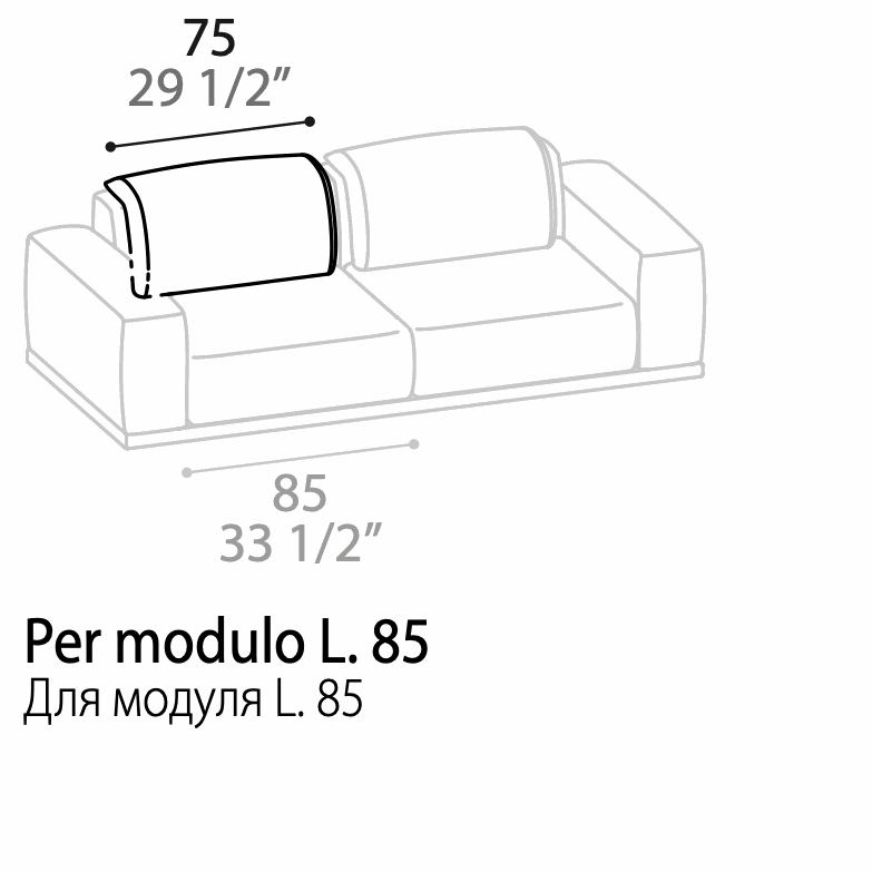 Manufacturer technical drawing for DDUR07; line illustration, not a product photograph. Grey sofa outlines show application context only and are not included.