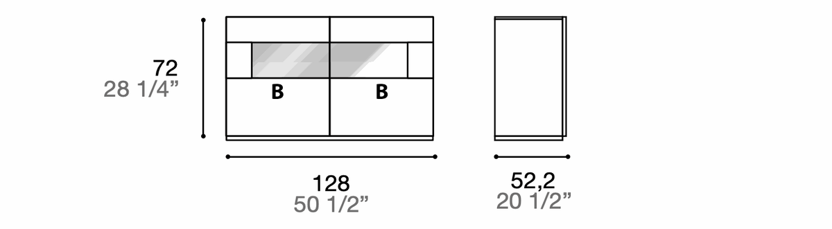 Manufacturer technical diagram of Alf DaFrè Metropolis PSC587. Diagram shows this composition, not a finish photograph.