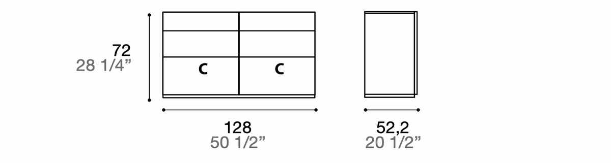 Manufacturer technical diagram of Alf DaFrè Metropolis PSC591. Diagram shows this composition, not a finish photograph.