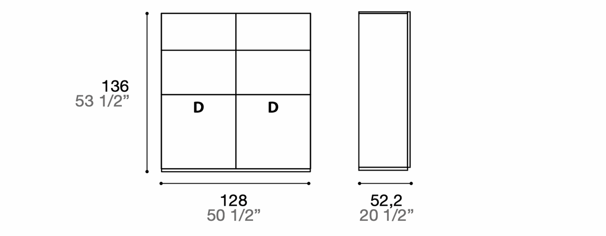 Manufacturer technical diagram of Alf DaFrè Metropolis PSV062. Diagram shows this composition, not a finish photograph.