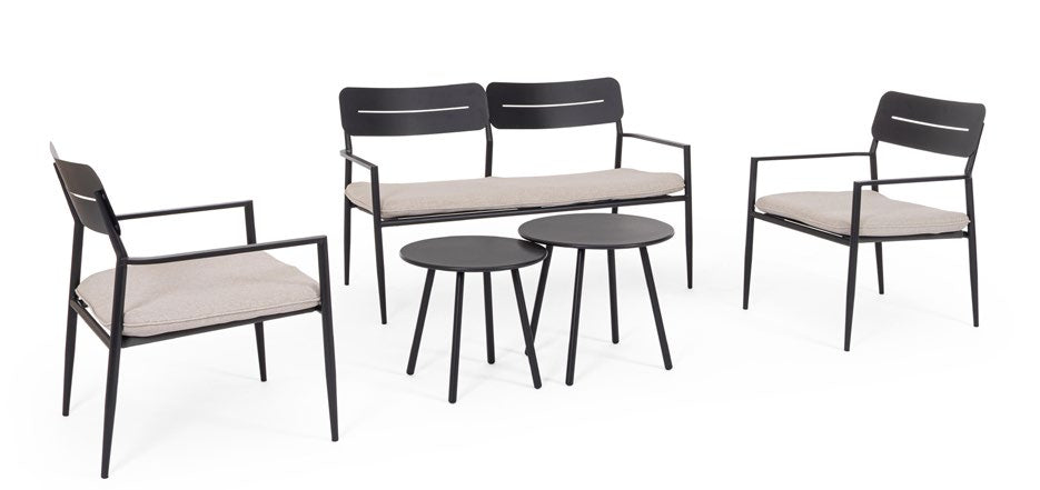 Bizzotto Gargano Charcoal Sofa SET5, article 0805788