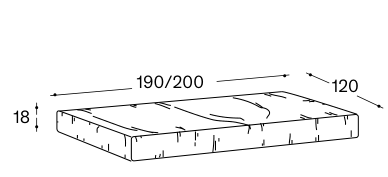 Bolzan Sofa Bed Programme Mattress 120 — manufacturer image or catalogue diagram