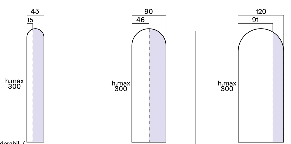 Bolzan Wall System Shaped Fabric Panel sp.4.5 — manufacturer image or catalogue diagram