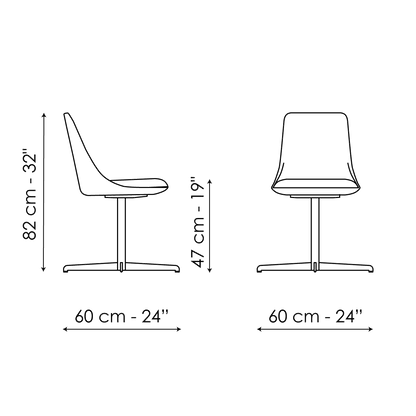 Bonaldo Itala Office — manufacturer model and dimension drawing