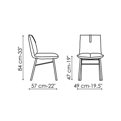 Bonaldo Pil Chair — manufacturer model and dimension drawing