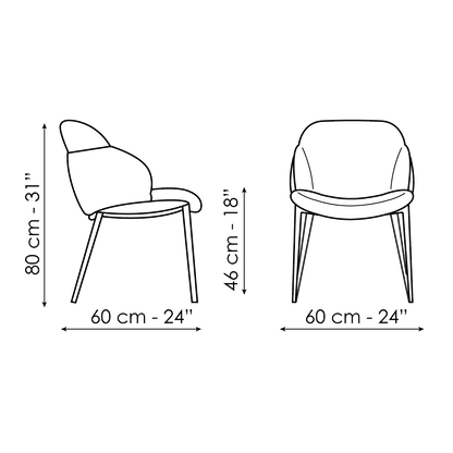 Bonaldo My way large Chair — manufacturer model and dimension drawing