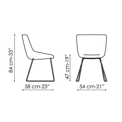 Bonaldo Artika si Chair — manufacturer model and dimension drawing