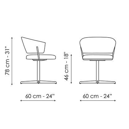 Bonaldo Bahia Office — manufacturer model and dimension drawing