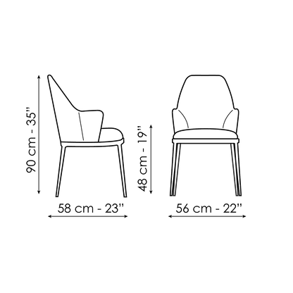 Bonaldo Miss Mida Chair — manufacturer model and dimension drawing