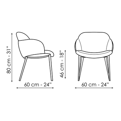 Bonaldo Miss My way Chair — manufacturer model and dimension drawing