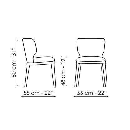 Bonaldo Joy Chair — manufacturer model and dimension drawing