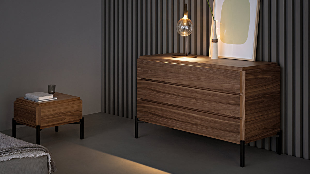 Bonaldo Groove Bedside Table & Chest of Drawers