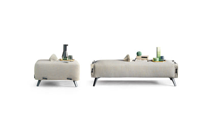 Bonaldo Cuff bench and pouf — manufacturer photograph, illustrative finish
