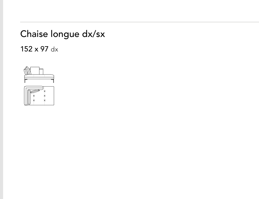 Bonaldo Aliante — Chaise Longue Module — manufacturer component/size drawing