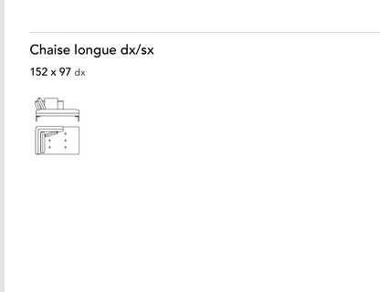 Bonaldo Aliante — Chaise Longue Module — manufacturer component/size drawing