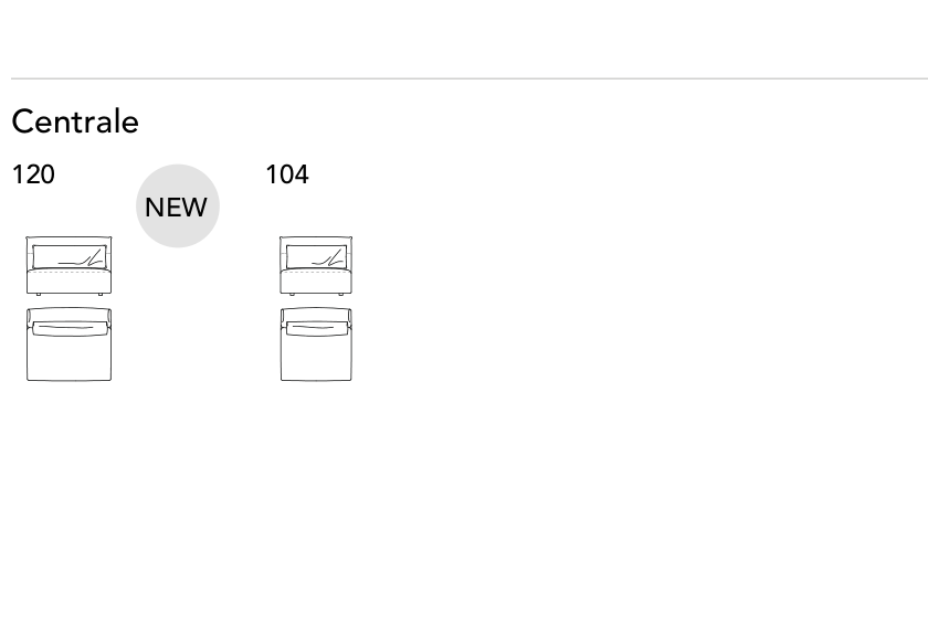 Bonaldo Belloalto — Central Sofa Module — manufacturer component/size drawing