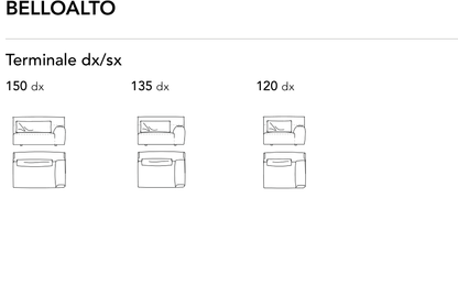 Bonaldo Belloalto — Terminal Sofa Module — manufacturer component/size drawing