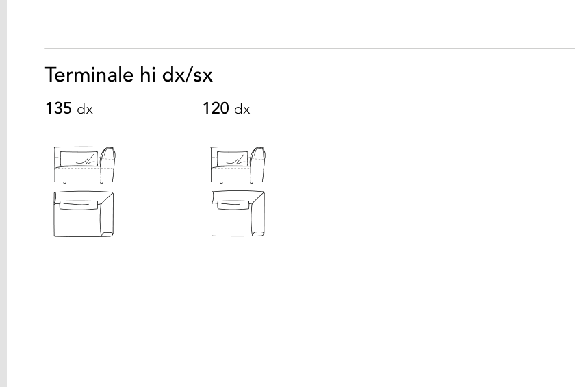 Bonaldo Belloalto — High Terminal Sofa Module — manufacturer component/size drawing