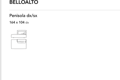 Bonaldo Belloalto — Peninsula Sofa Module — manufacturer component/size drawing