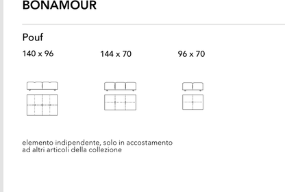 Bonaldo Bonamour — Pouf — manufacturer component/size drawing