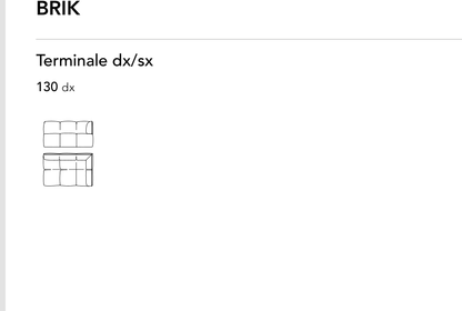 Bonaldo Brik — Terminal Sofa Module — manufacturer component/size drawing