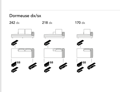 Bonaldo Liam — Dormeuse Module — manufacturer component/size drawing