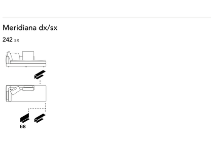 Bonaldo Liam — Meridiana Module — manufacturer component/size drawing