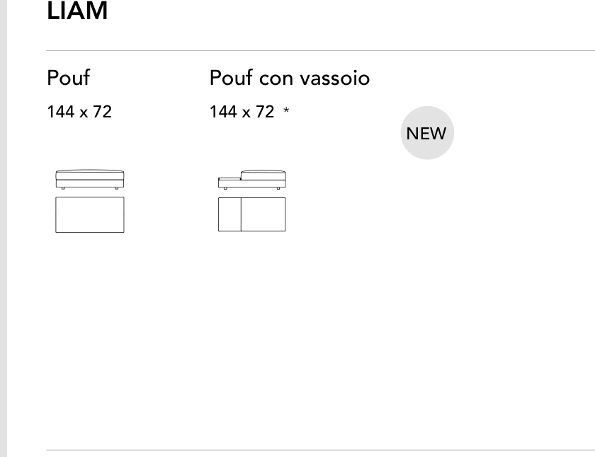 Bonaldo Liam — Pouf — manufacturer component/size drawing