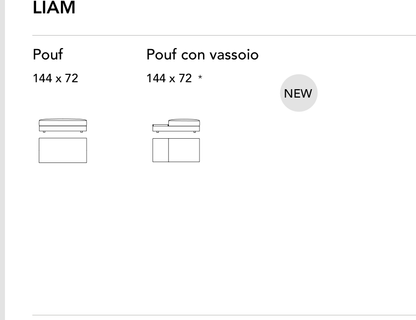 Bonaldo Liam — Pouf — manufacturer component/size drawing