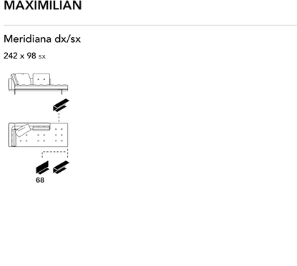 Bonaldo Maximilian — Meridiana Module — manufacturer component/size drawing