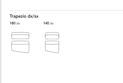 Bonaldo Peanut B. - Peanut B.X. — Trapezoid Sofa Module — manufacturer component/size drawing