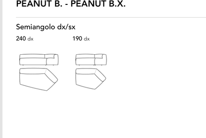 Bonaldo Peanut B. - Peanut B.X. — Semi-Corner Sofa Module — manufacturer component/size drawing