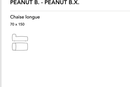 Bonaldo Peanut B. - Peanut B.X. — Chaise Longue Module — manufacturer component/size drawing